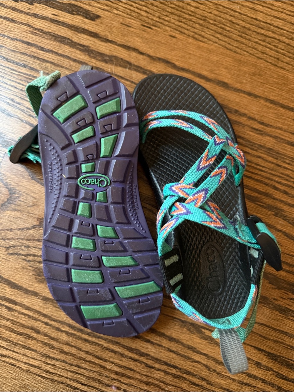 Chaco Kids Teal, Purple & Orange Strappy Sandals